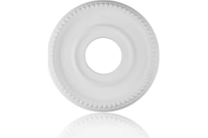 CRIDENG Traditional Ceiling Medallion, Ceiling Light Cover, Decorative Ceiling Fan Light Cover Plate, Ceiling Medallions For Light Fixtures, Retro And Minimalist, 12'' OD, 4Inch ID