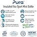 Pura Sport Mini 9oz/260ml Insulated Bottle w/Sleeve & Silicone Big Mouth Sport Top - Stainless Steel, Warm & Cold, Leak-Proof & Spill-Proof for Kids, Toddlers, Preschoolers - Orange