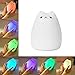 AKDSteel LED Kids Night Light Rechargeable Multicolor Portable USB Port Silicone Soft Baby Nursery Lamp with Warm White and 7-Color Breathing Dual Light Modes for Baby Children Adults Bedroom