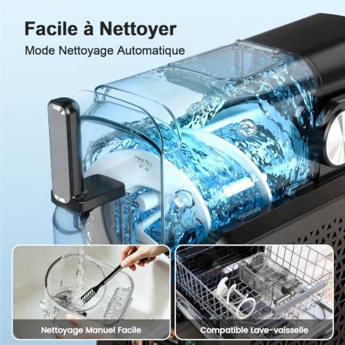 Machine à Granité, 2.6L Machine à Granita, Slush Machine sans Glace, 8 Programmes, Écran Tactile, Auto-Nettoyage, Silencieux, Machine à Glace pour Boisson Givrée Crème Glacée Cocktail Milkshake Frappé
