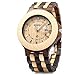 GBlife Bewell 080A Quartz Men Wooden Watch with Date Luminous Wood Wrist Watch (Maple Wood)