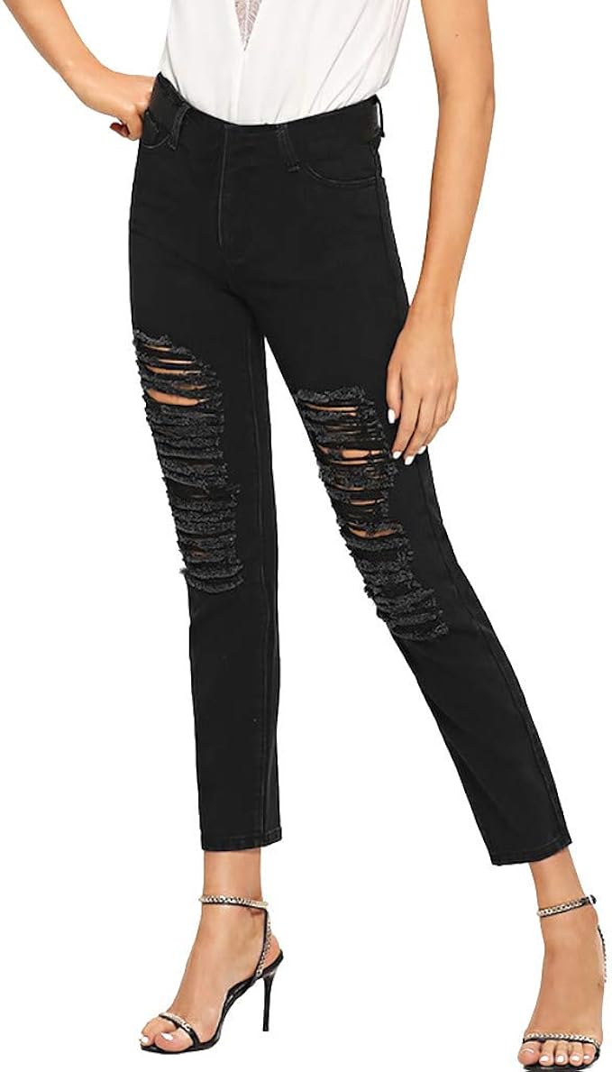 low waist black trousers