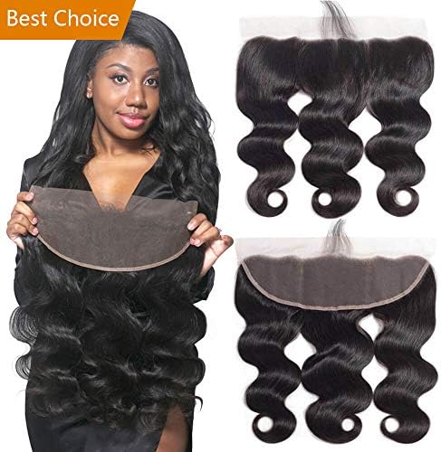 Best Ear To Ear 13x4 Full Lace Frontal Only Body Wave With Baby Hair Unprocessed Brazilian Virgin Cheap Remy Real Human Hair 4x13 Top Front Closure Pre Plucked Natural Black Color One Piece 10 inches