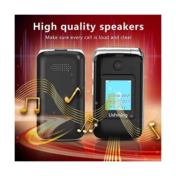 Fllip-Phone-for-Elderly-Dual-Sim-Free-Basic-Mobile-Phone-Unlocked-with-Charge-Dock-Big-Button-Pay-As-You-Go-Mobile-Phones-Easy-to-Use-for-Senior-black ukuu Seniors Mobile phone with 2.8 inch Large Colour Display, Big button and Big Volume Easy to Use for Elderly…