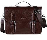 Banuce Vintage Pu Leather Tote Briefcase Shoulder Messenger Bag