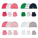 Luvable Friends 6-Piece Cap and Scratch Mittens Set