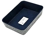 Welaxy Office Felt Drawer Organizer Storage bin Desktop dividers for Men's Accessories Key Holder (Navy)