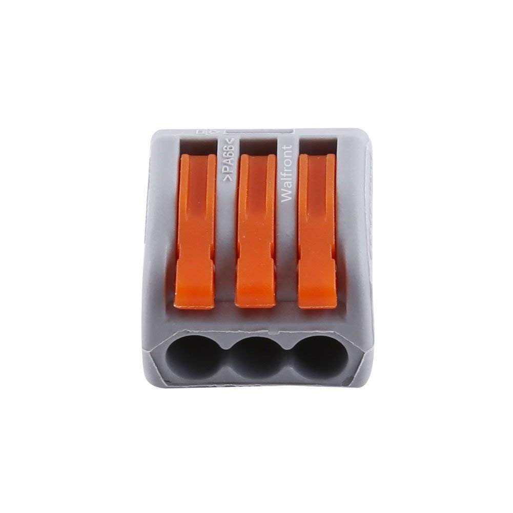 20Pcs Electrical Connectors Blocks 3 Way Spring Terminal Block Reusable Electrical Joining Blocks Cable Wire Connector