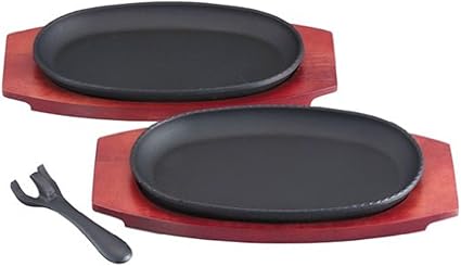 Amazon Co Jp 池永鉄工 マルチステーキ皿 2枚組 ガス火専用 ホーム キッチン