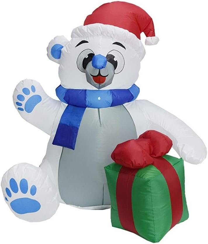 MUMUMI Bear Inflatable Model with LED Light Atmosphere Decoration Props, Indoor Outdoor Inflatable Holiday Christmas LED Light Decoration, Garden Ornament Courtyard Party Toys