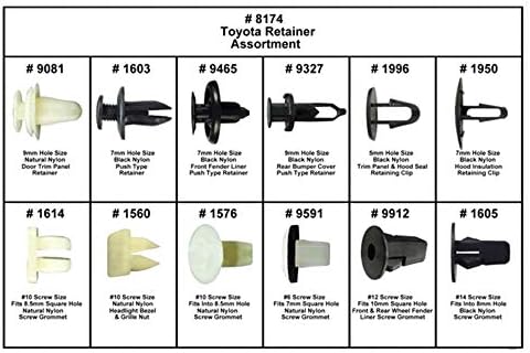 Auto Tools 146PCS Fastener Suit Universal Car Plastic Rivet Auto Vehicle Door Panels Fastener Bumper Clips Fender Retainer Bumper Rivet Grip for Toyota/Honda/Nissan/Mitsubishi for Cars Autombile Drive