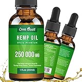 Hemp Oil 250 000 mg Extract for Pain Relief, Anxiety & Stress Relief, Pure Extract, Vegan Friendly, Helps with Skin & Hair, Relaxation, Better Sleep,Orange Hemp Flavor