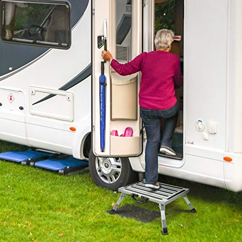 Kohree RV Step Stool Stable Portable RV Adjustable Height Aluminum