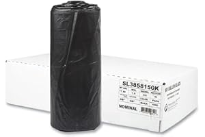 Inteplast Group SL3858150K 38 x 58 in. 1.50 mm Low Density Can Liner44; Black - 20 per Roll44; Roll of 5