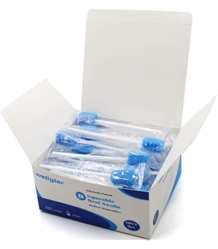 Medline Industries MDS096504 Dentips Disposable Oral Swabs – Mint-Flavored, Treated, Green, 10 Per Pack, 1 Case
