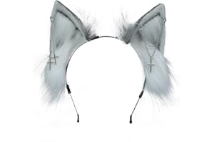 VIGVAN Animal Cosplay Ears Fox Cat Ears Chain Punk Cross Cat Ears Headbands