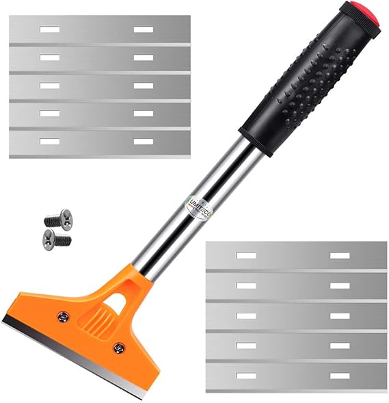 4" Razor Blade Tile Scraper Tool with Handle, Window Glass Wallpaper