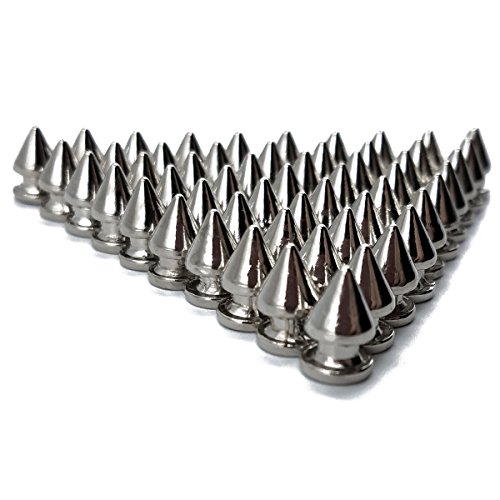 SamuRita Metal Style Mushroom Tree Spikes Leather Studs and Rivets for Crafts DIY Designs(100sets Silver)