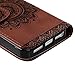 iPhone SE,iPhone 5 5S Wallet Case MOLLYCOOCLE Embossed Flower Wallet with Stand Premium PU Leather Skin Cover Magnetic Flip Folio TPU Bumper for iPhone SE 5 5S & Bling Butterfly Dust Plug,Brown