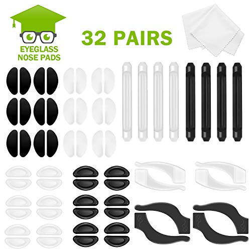 Eyeglass Nose Pads, 24 Pairs Soft and Adhesive Silicone Nose Pads, 4