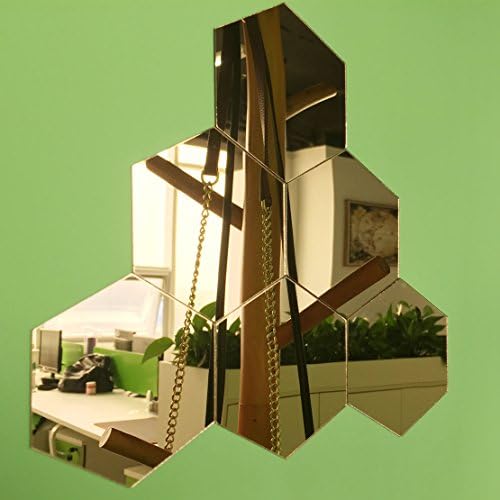 12pcs DIY Mirror Hexagon Removable 3D Wall Sticker Decal Home Decor Art
