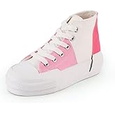JUDIS Girls’ Platform Canvas Shoes Lace-up Fashion Sneakers Low Top and High Top Casual Shoes for Girls