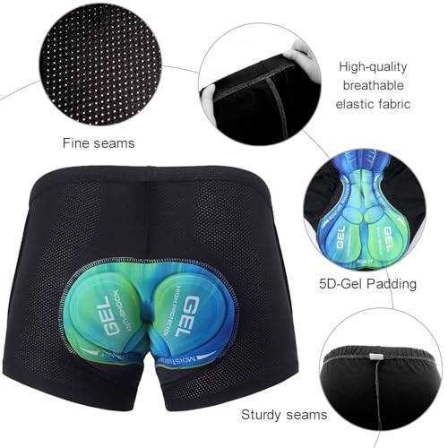 ASTRYON Men's Cycling Shorts 5D Padded Gel Lined Mountain Bike MTB Breathable Quick Dry Shockproof