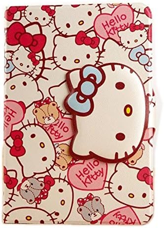ipad Mini 1 2 3 Case Protective Cover,MODEFAN Cute Big Head Hello Kitty Bowknot Style Stand Leather Case With Soft TPU and Credit Card ID Slots Skin for Apple iPad Mini 1/2/3 (KT Cat-01)