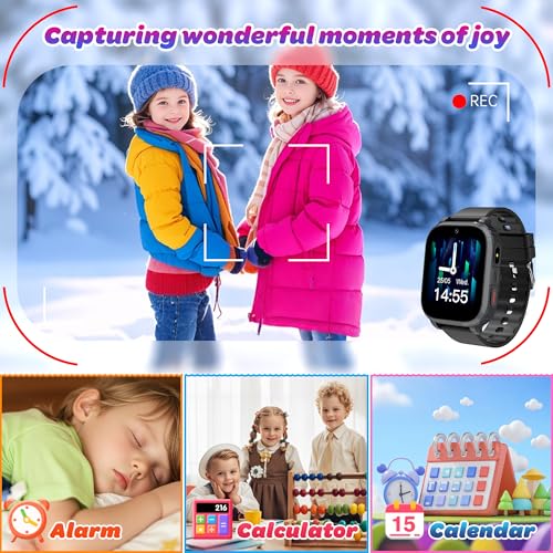 4G Children's Smartwatch, Children's Smartwatch with GPS and Calls, Telephone, Video Call, SOS, Voice Chat, Class Mode, Game, IP68, Alarm Clock, GPS Watch Children Gift Birthday Boy Girl Student