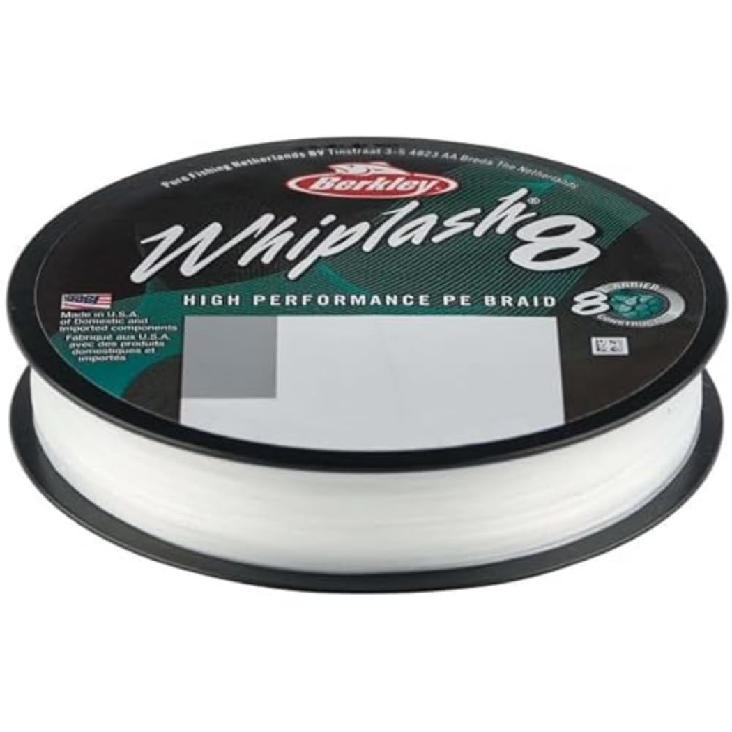 Berkley Whiplash8, Fishing Line, Superline, , Predator Fishing, Pike, Perch, Zander, Trout, Unisex, Crystal, 0.28mm | 47.1kg | 104lb | 295yd