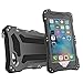 Feitenn iPhone SE case, Water Resistant Shockproof Dust Proof Armor Aluminum Metal Bumper Gorilla Glass Military Heavy Protection Case for iPhone 5S SE (Black)