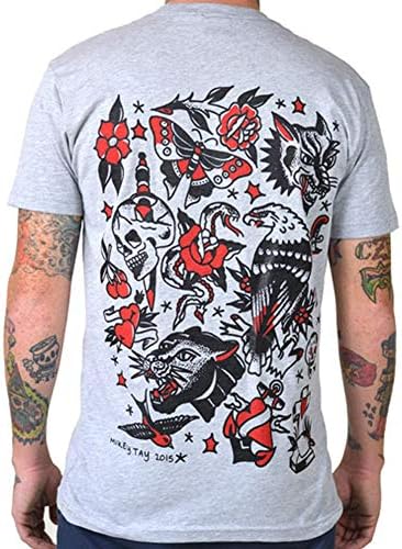 Cartel Ink Men's Tattoo Flash One T-Shirt Heather Grey