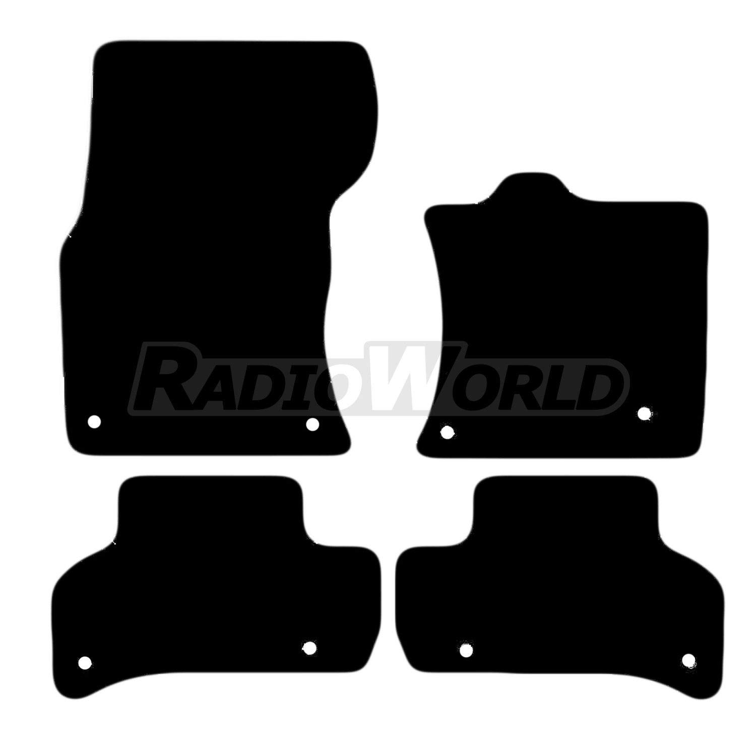 Carsio Carpet Car Mats For Jaguar XE 2015+ Onwards 4 Piece Set Tailored Fit Floor Mat Complete Accessory Black Custom Fitted - All Weather, Anti-Slip Backing & Black Trim