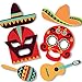 Woola Boutique Mexican Fiesta Photo Booth Props Themed Birthday, Wedding, Bachelorette, Taco, Cinco De Mayo Party Supplies Favors – for Funny Selfies or Decorations