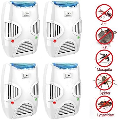 Pest Control4pack of- Ultrasonic Pest Repellent Electronic Plug in Pest Reject Repels Mice Rats Roaches flies Mosquito Spiders Ants &amp; Other Insects Non-toxic Environment-friendly Humans &amp; Pets Safe
