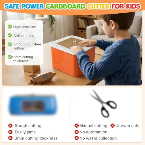 Kids Safe Cardboard Cutter,"Chomp Saw" Bladeless 45W,Precise Cutting 4MM Cardboard Stem Tool For 3D Models And School Projects