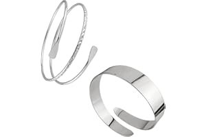 ZMANYIJEW 2Pcs Upper Arm Bracelet Cuff Bangle Minimalist Gold Metal Coil Arm Cuff Bracelets for Women Irregular Wave Chunky Cuff Bangle Armband Statement Party Jewelry