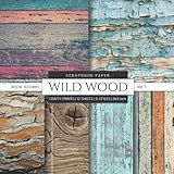 Wild Wood 8x8 Scrapbook Paper Rustic Textures: Wood Grain Photo Backgrounds, Decorative Craft Paper Pad, Designer Specialty Paper for Scrapbooking, ... Collage Pages (Scrapbook Paper Packs) by Crafty Prints