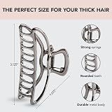 Kitsch Metal Hair Clip for Women Hematite Large Claw Clip Durable Style view 2