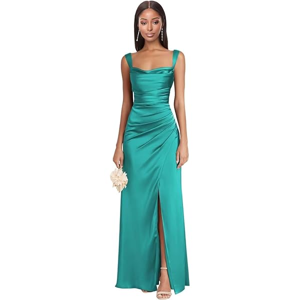 satin spaghetti strap mermaid bridesmaid dress MACloth Long Sleeves Sequin Maxi Bridesmaid Dress Rose Gold Formal Evening Custom Color / Above Knee / US2 main image 0