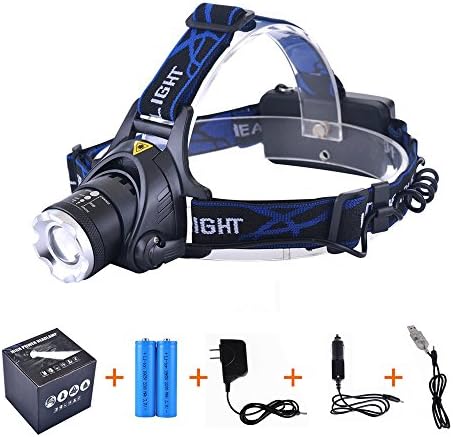 TOPIA STAR High powered Rechargeable LED Headlamp with 3 Modes for Outdoor Sports