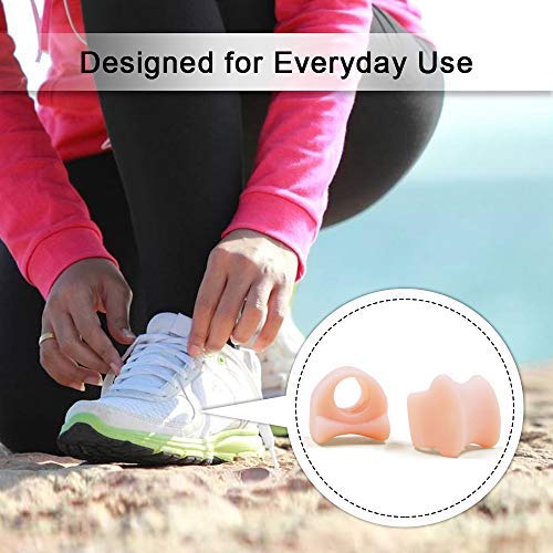 Skyfoot\'s Toe Separator for Bunion - Overlapping Toe Spreader Gel Toe Spacer Pack of 6 (Beige)