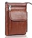 Hwin Small Crossbody Phone Purse, Leather Men Bag Compatible iPhone 8 7 Plus Holster Case Double Belt Loops Belt Pouch Waist Bag Mini Travel Shoulder Bag Samsung Note 8 5 S7 Edge Plus+Keyring Brown