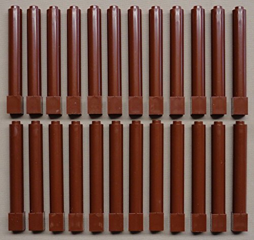x24 NEW Lego Brown Support 1 x 1 x 6 Solid Pillar CASTLE PARTS Reddish Brown(US Seller)