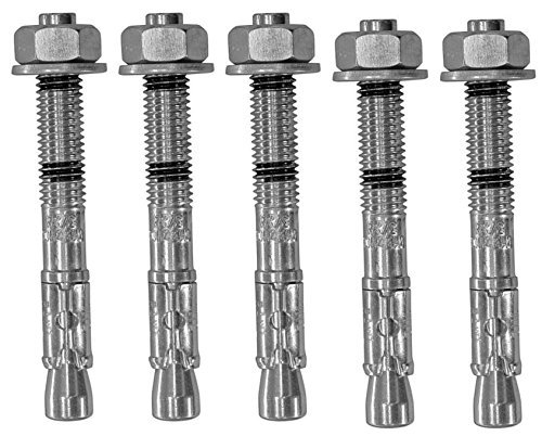 AHC K-ZYTB10120B5 M10 x 120 mm Through Bolts - Zinc Plated (Pack of 5)