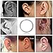 FIBO STEEL 6-8 Pcs 6-12mm Stainless Steel 16g 18g Cartilage Hoop Earrings for Men Women Nose Ring Helix Septum Couch Daith Lip Tragus Piercing Jewelry Set