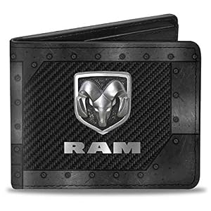 Buckle-Down-PU-Bifold-Wallet-RAM-Logo-Armor-BlackGraysSilvers