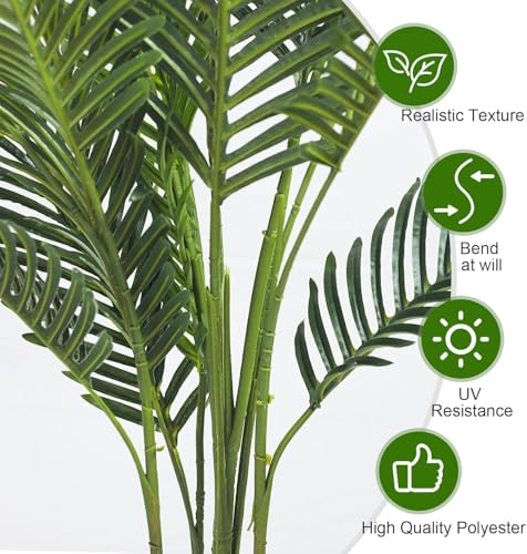 SKY-TOUCH Artificial Tree Fake Plants: 135cm Areca Palm Fake Trees Faux Plants Indoor Realistic Plants for Office Home Room Store Decor