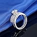 Women’s Gift Bridal Set 1.2ct White Round Cubic Zirconia 925 Sterling Silver Wedding Engagement Ring Sets Size 5-10