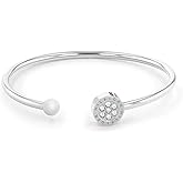 Tommy Hilfiger Women's Jewelry Open Bangle with Crystals Color: Silver (Model: 2780570)